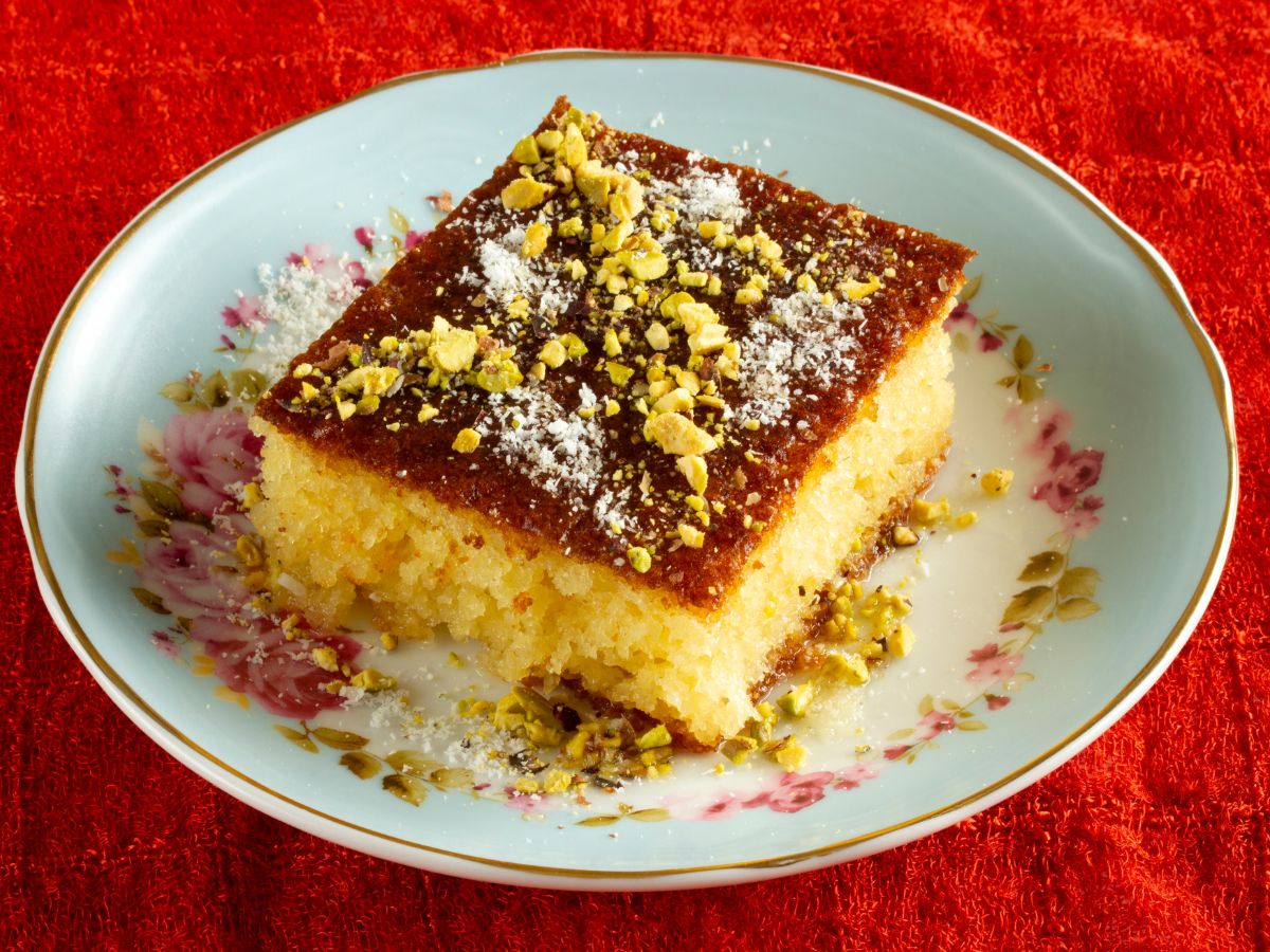 Revani sponge cake from Greece