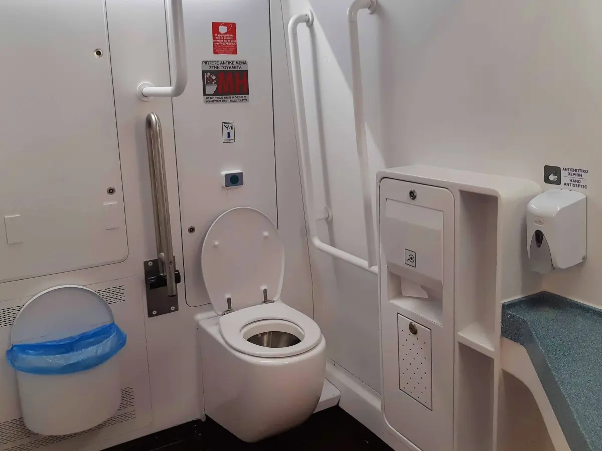 Toilet on a train in Greece