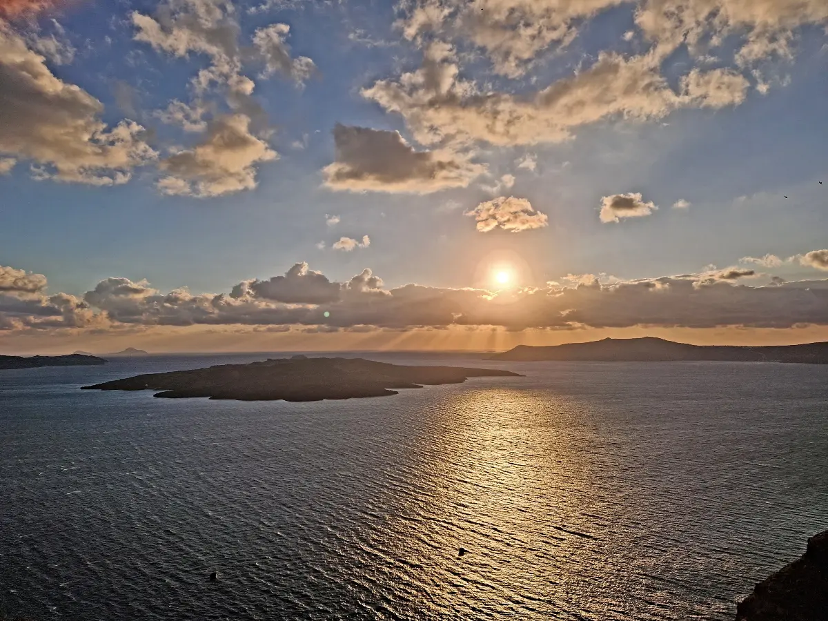Lovely sunset spot in Santorini Greece
