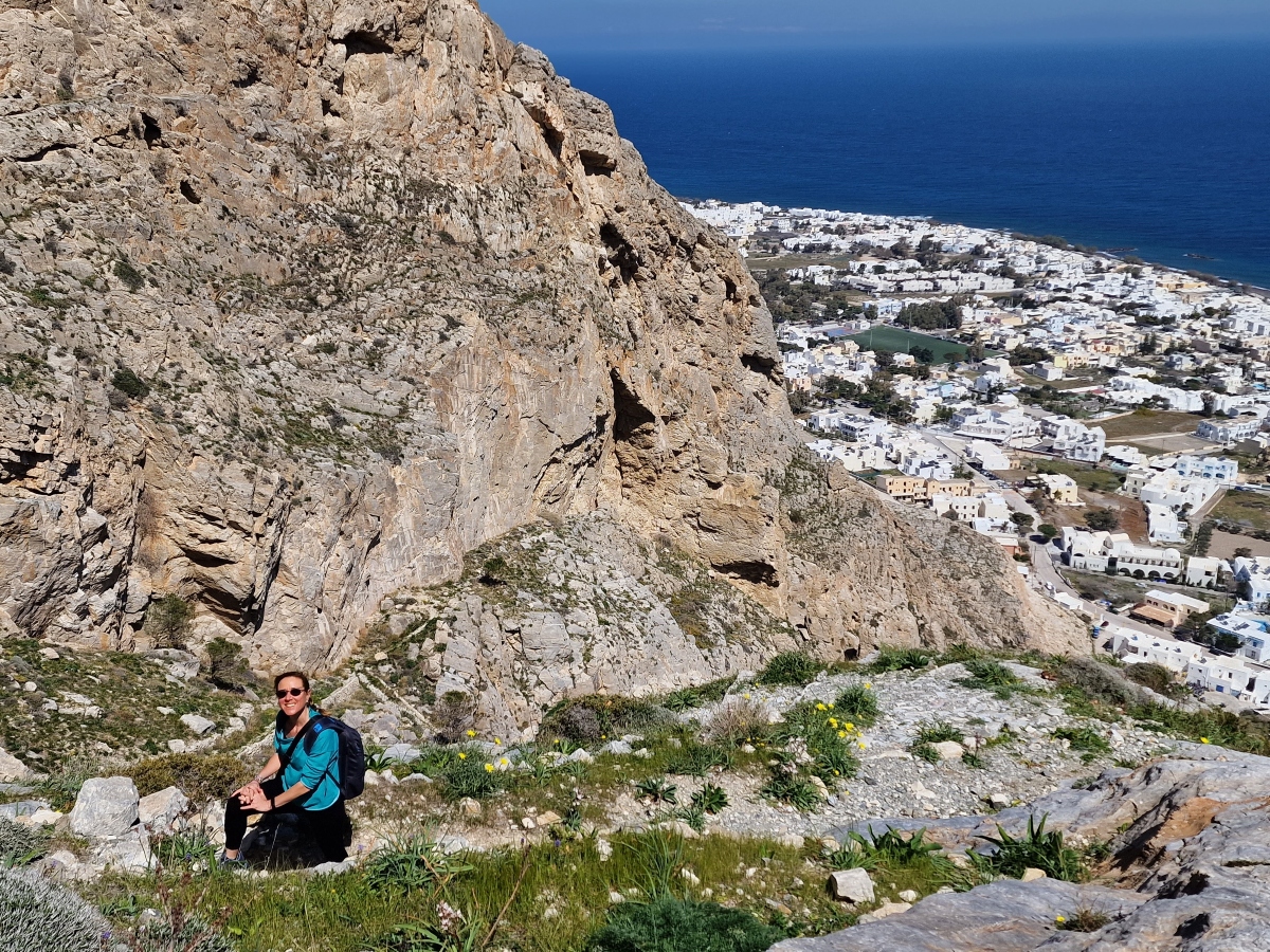 Hiking to Ancient Thera is a great budget activity in Santorini