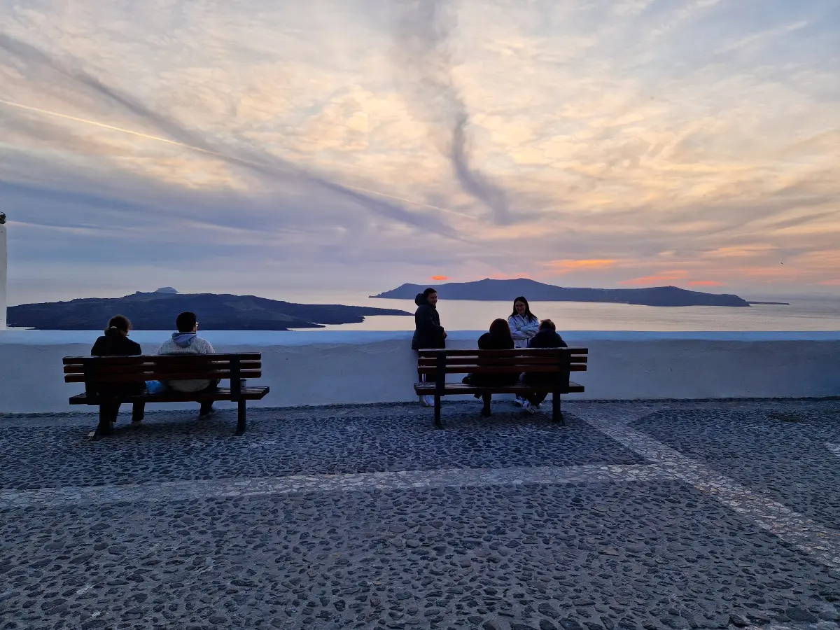 The famous Santorini sunset
