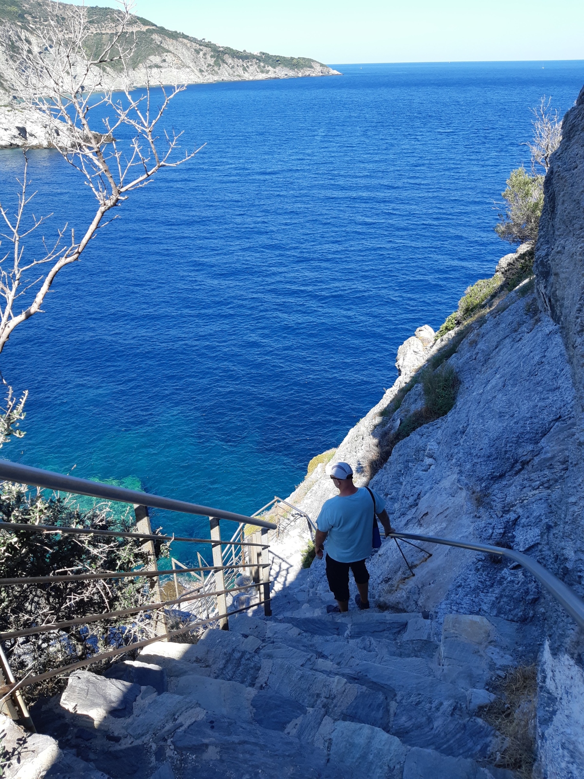 Climb up the stairs to Agios Ioannis church in Skopelos
