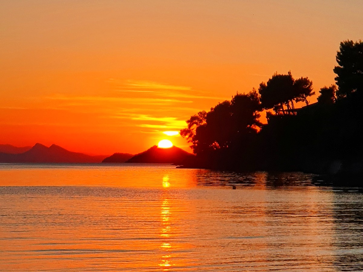 Beautiful sunset in Skopelos Greece
