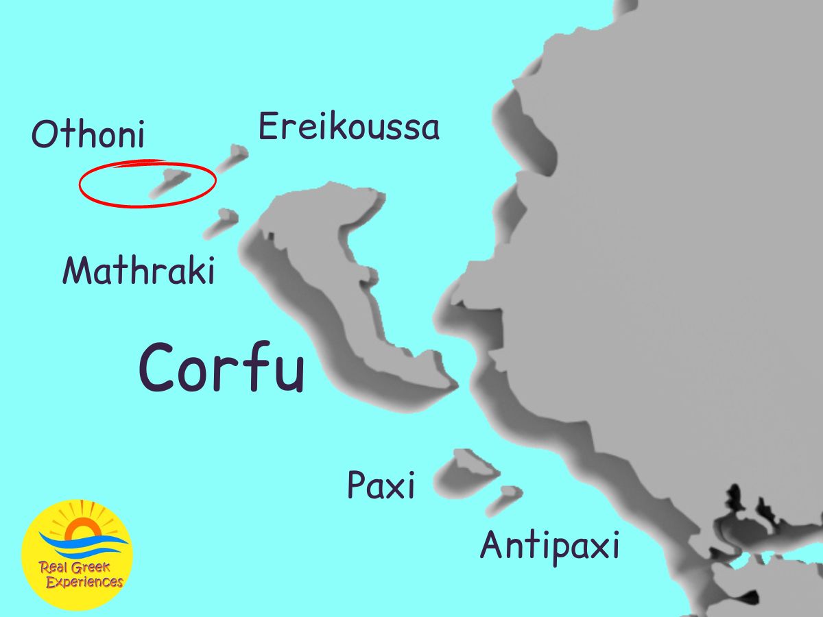 The Greek island called Othoni is located close to Corfu