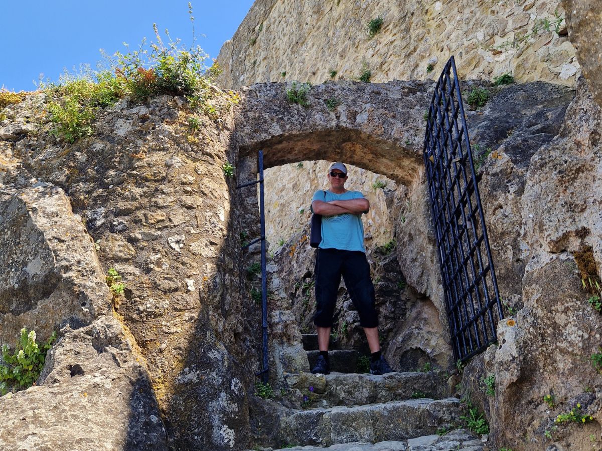 Gate of Angelokastro castle in Corfu island