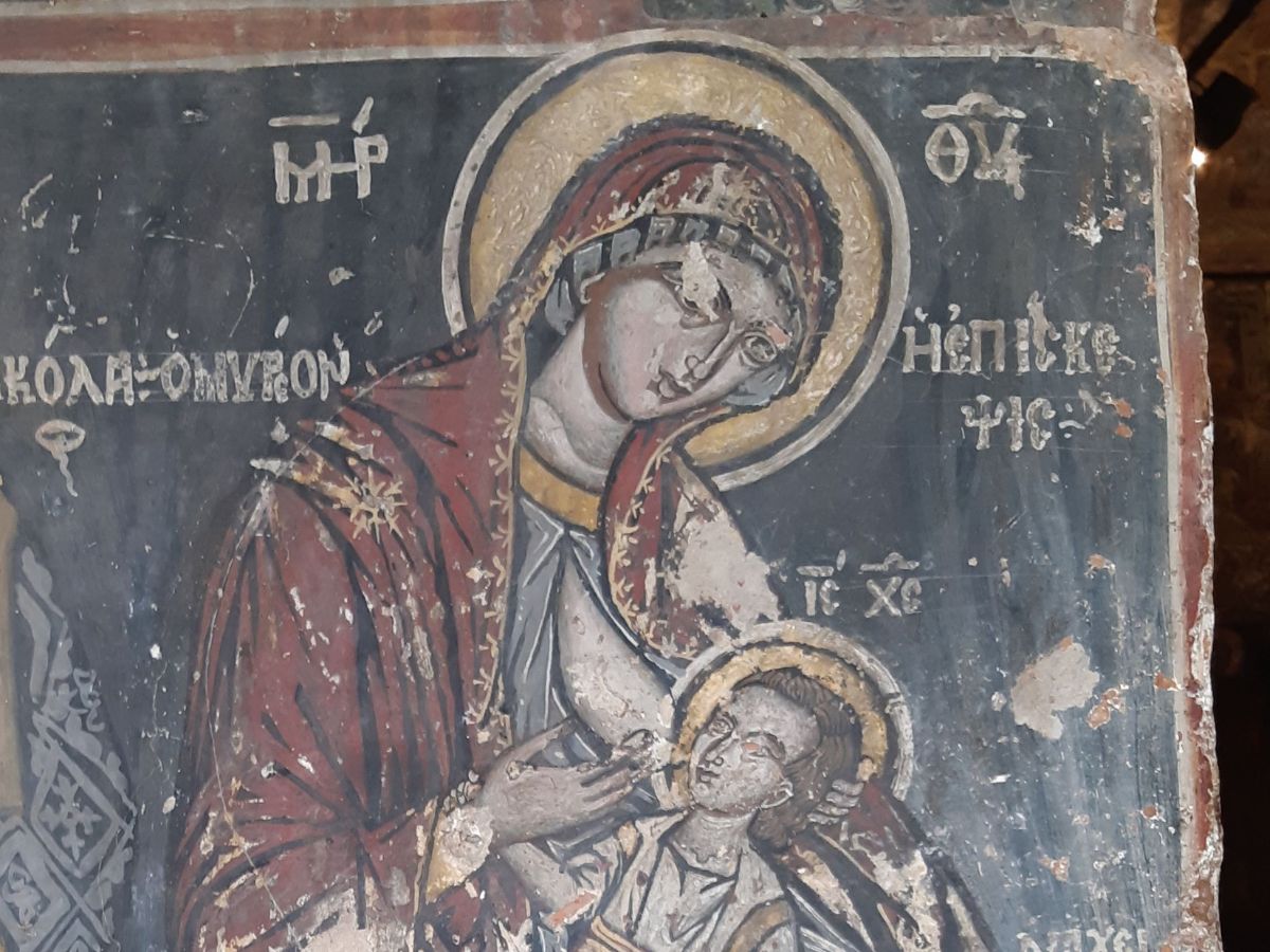 Icon of the Virgin and Jesus in a Greek Orthodox church