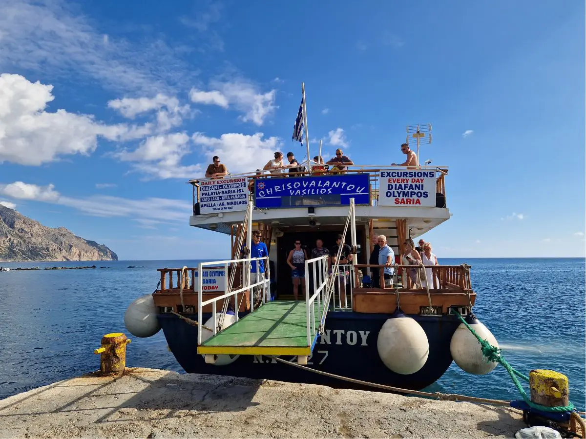 Boat trip from Pigadia Karpathos to Diafani and Saria 