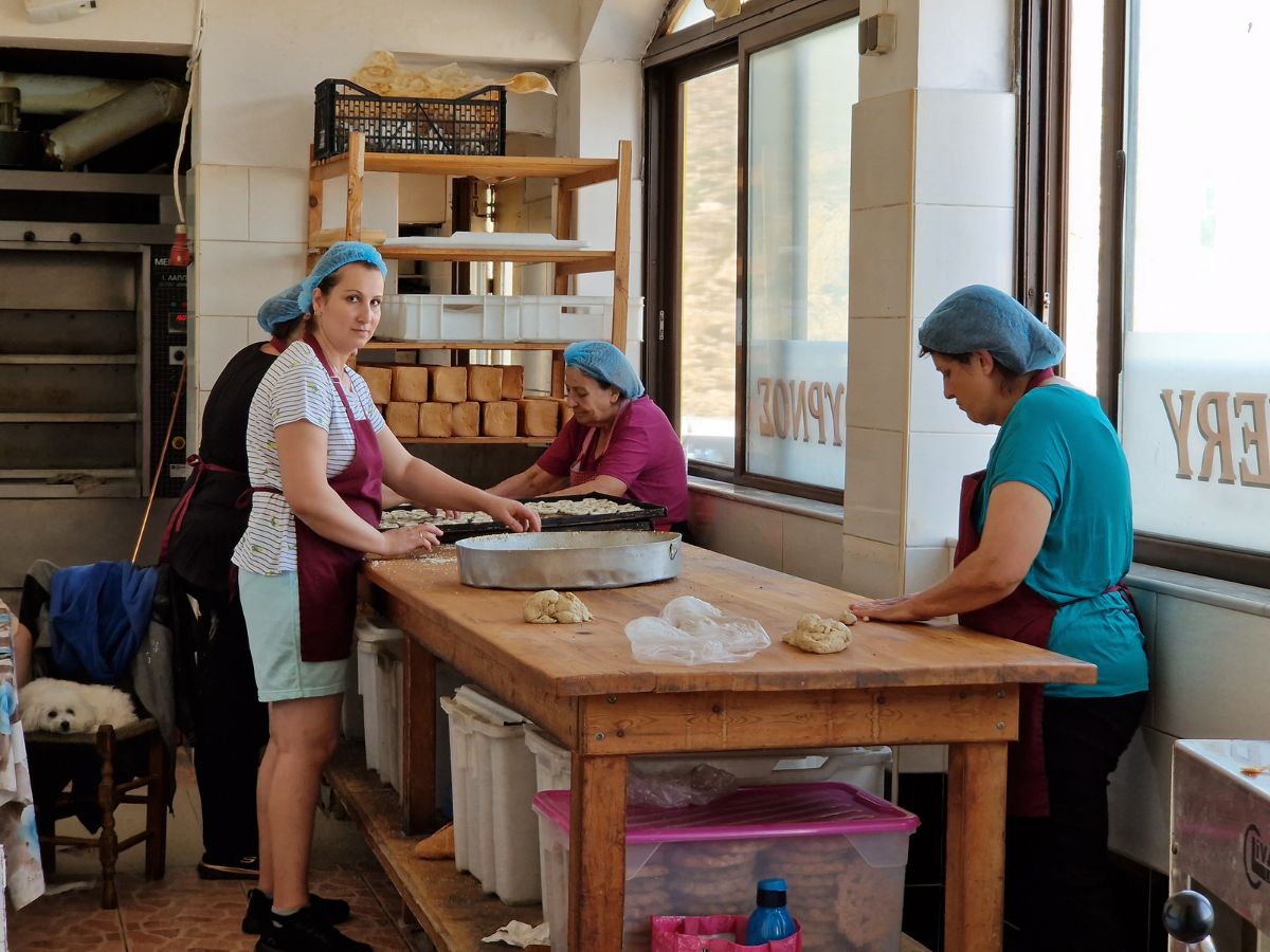 Women in Menetes Bakery Karpathos