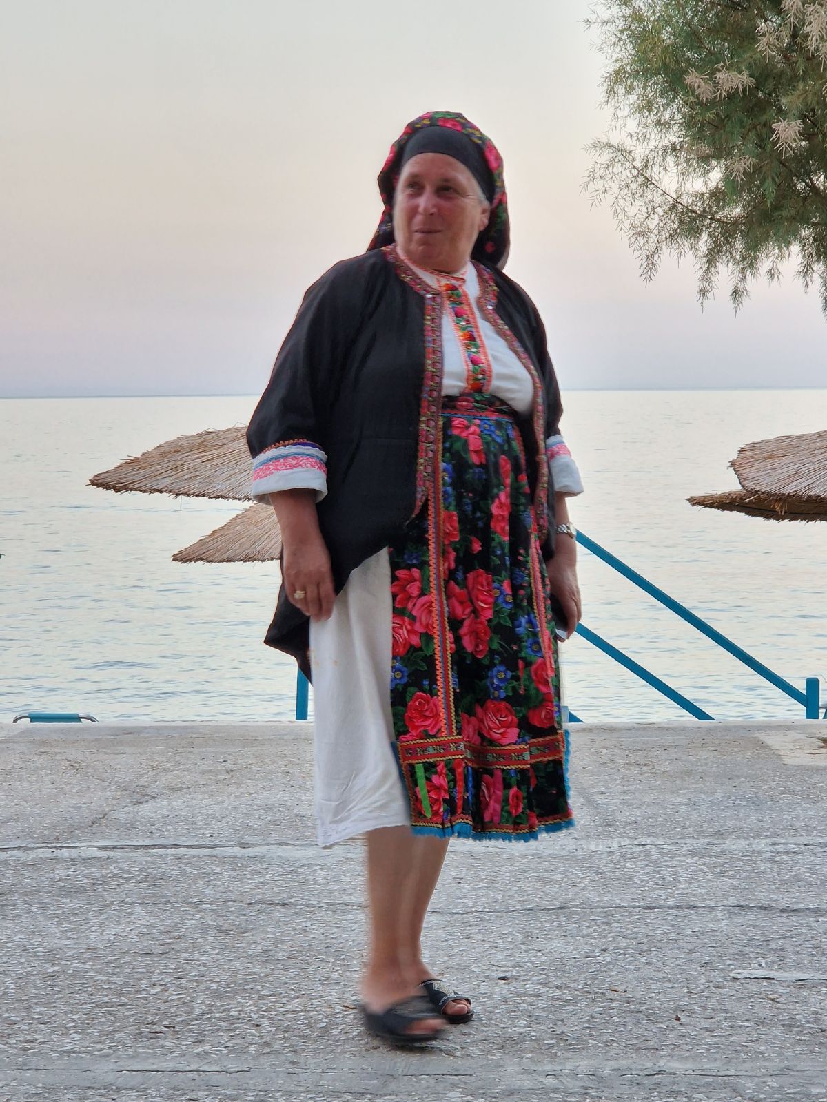 A woman in traditional costume in Karpathos