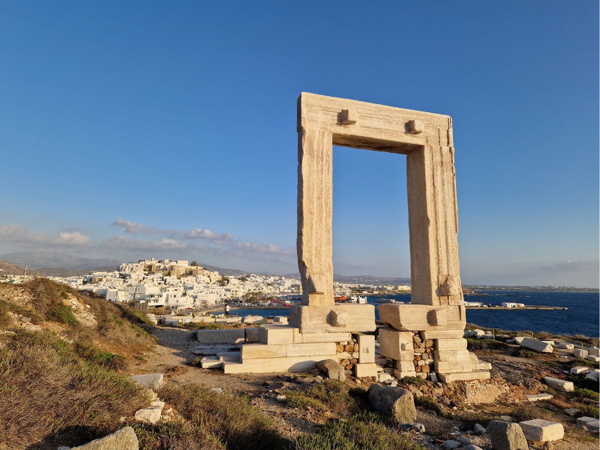 You can only get to the Portara Gate in Naxos on foot
