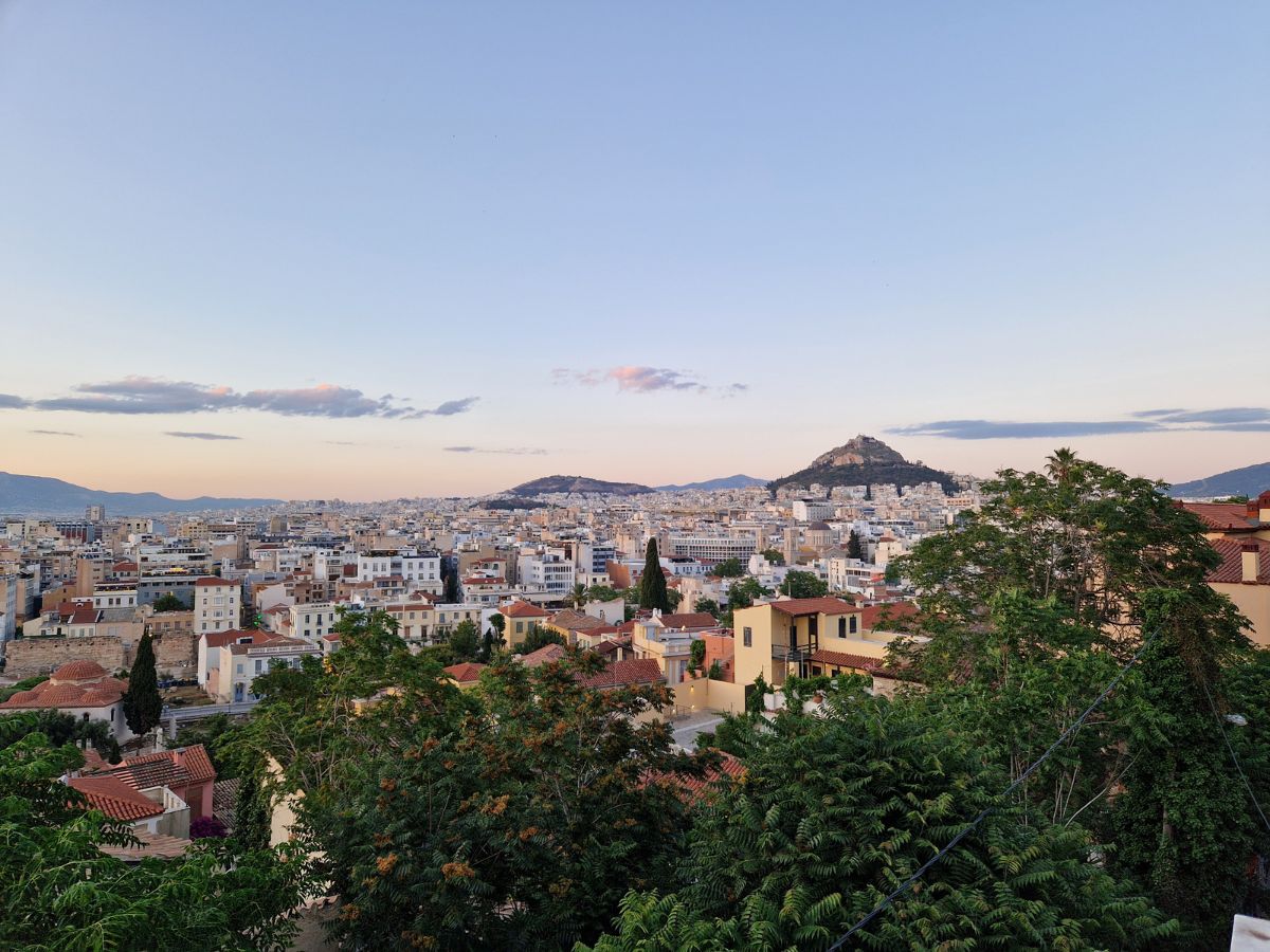 View of Lycabettus hill in Athens