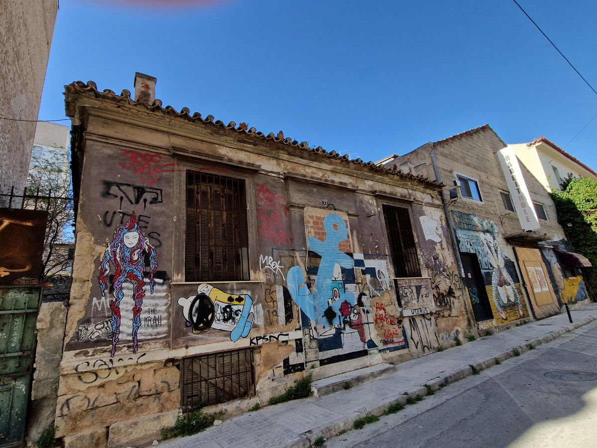 Rundown area in Athens Greece