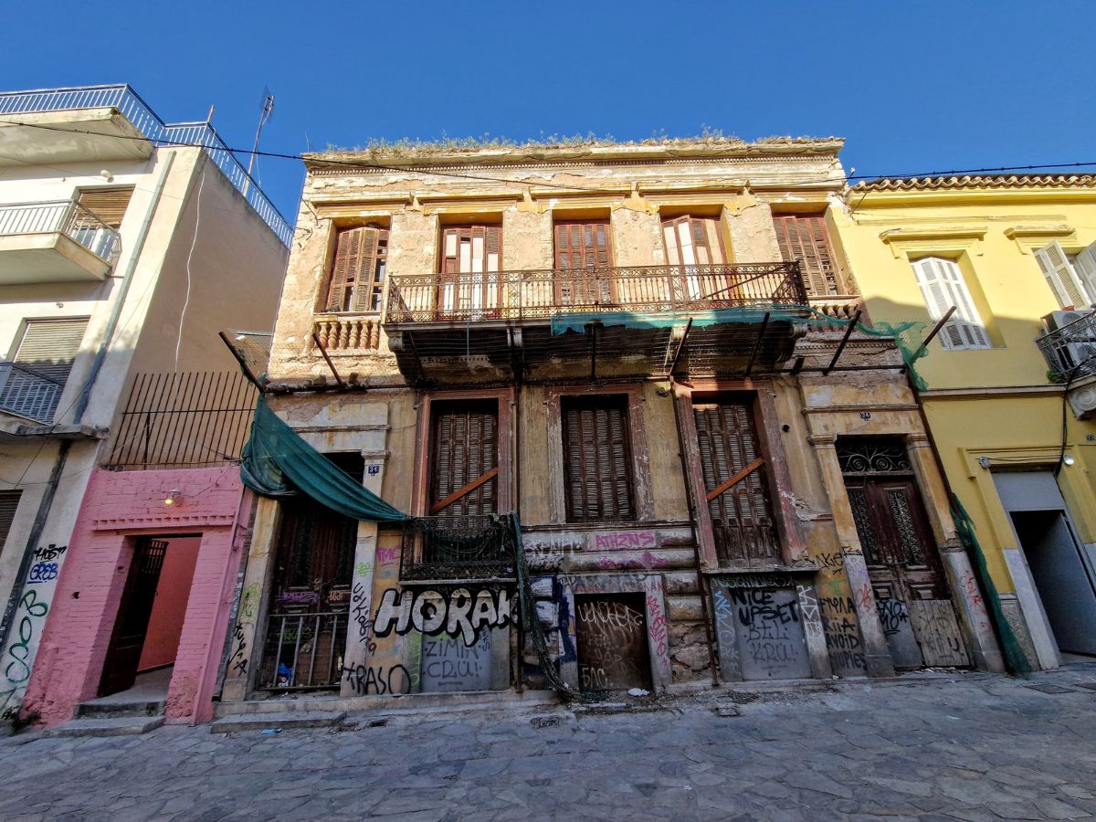 Rundown area in Athens Greece
