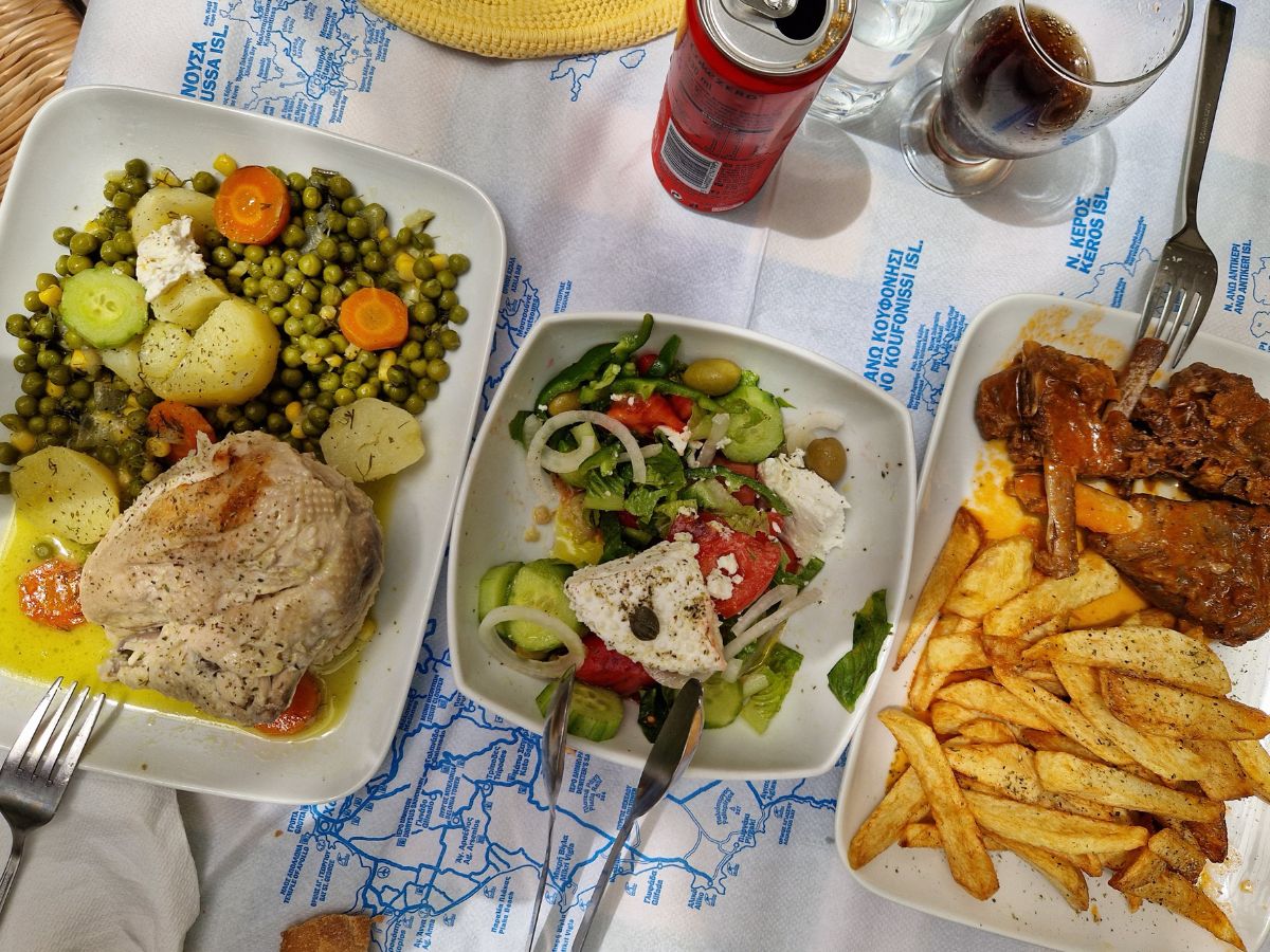 A meal in Naxos Greece