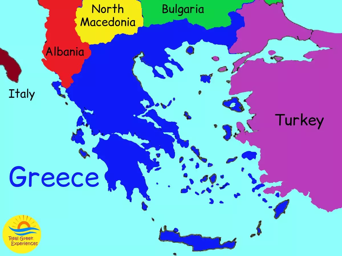 Map of Greece and its neighbouring countries