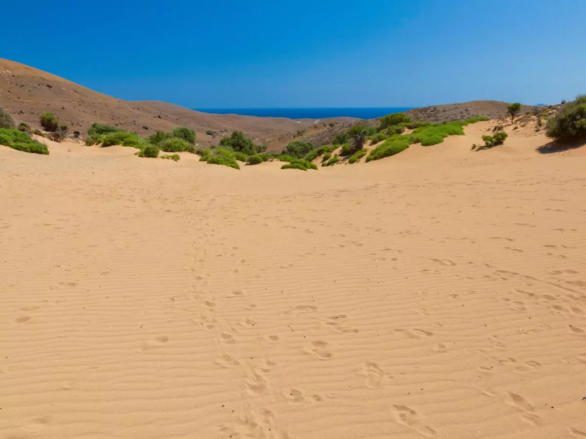The sand dunes in Lemnos Greece
