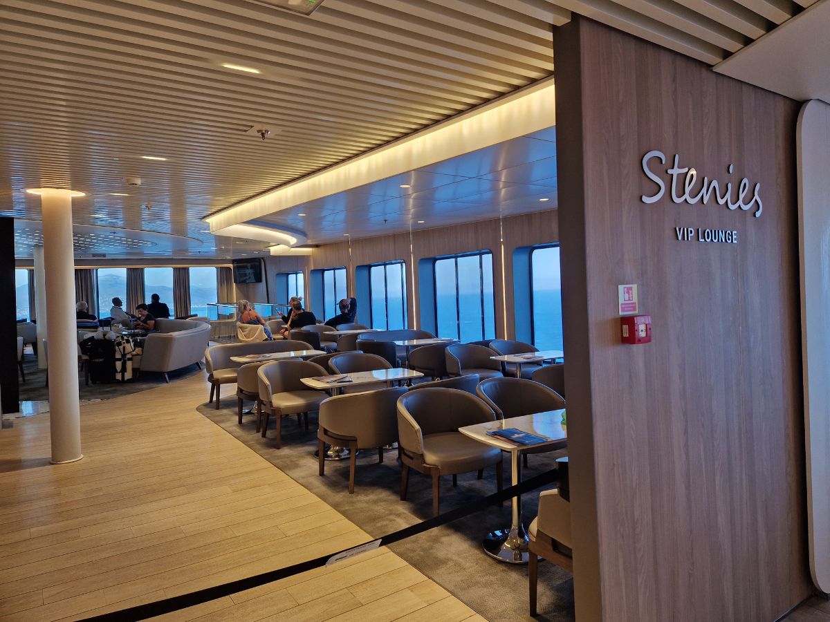 A lounge on a Greek ferry