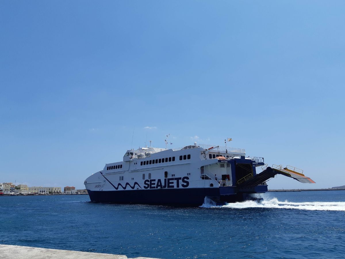 A SeaJet ferry in Greece
