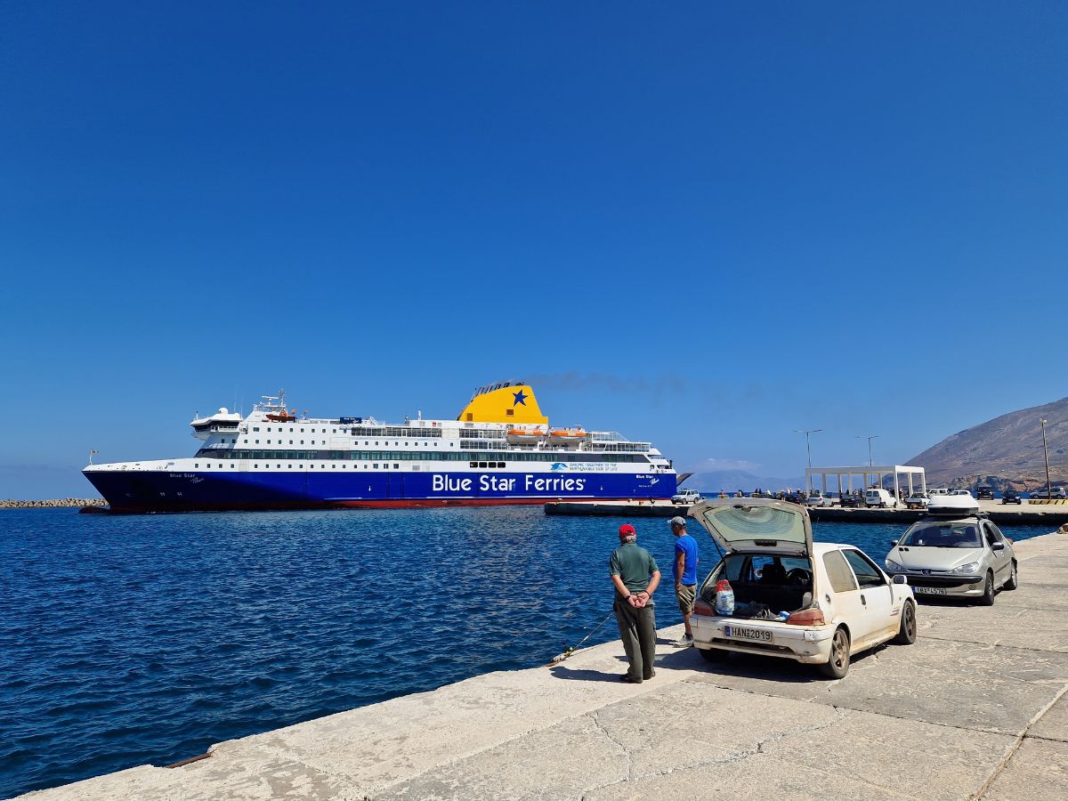 Waiting for the ferry in Kasos Greece
