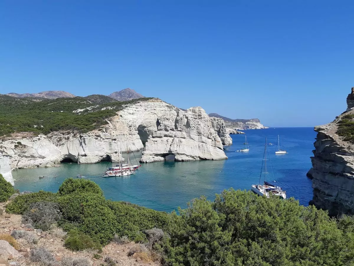 Kleftiko Bay in Milos Greece