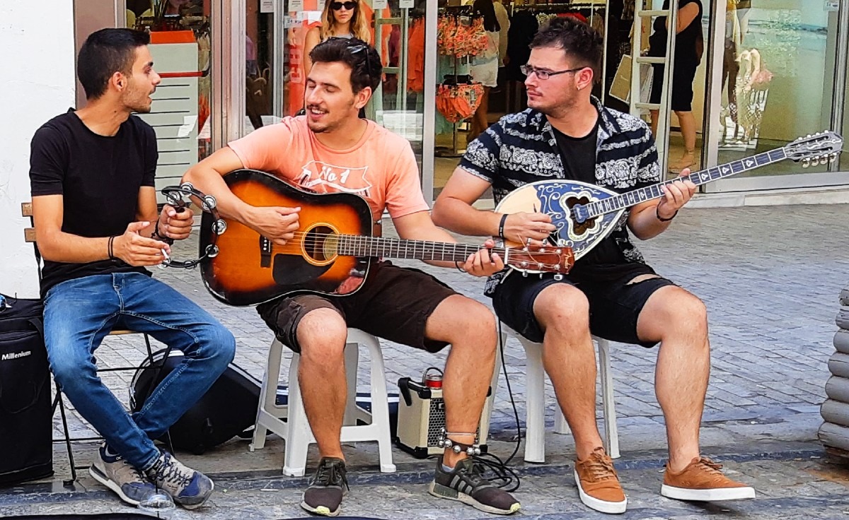 Local street band in Athens Greece