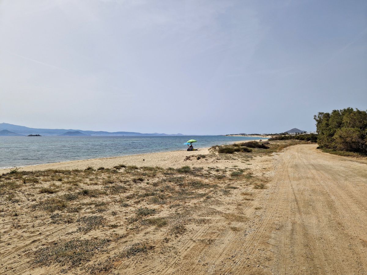 Plaka beach in Naxos is largely unspoiled 