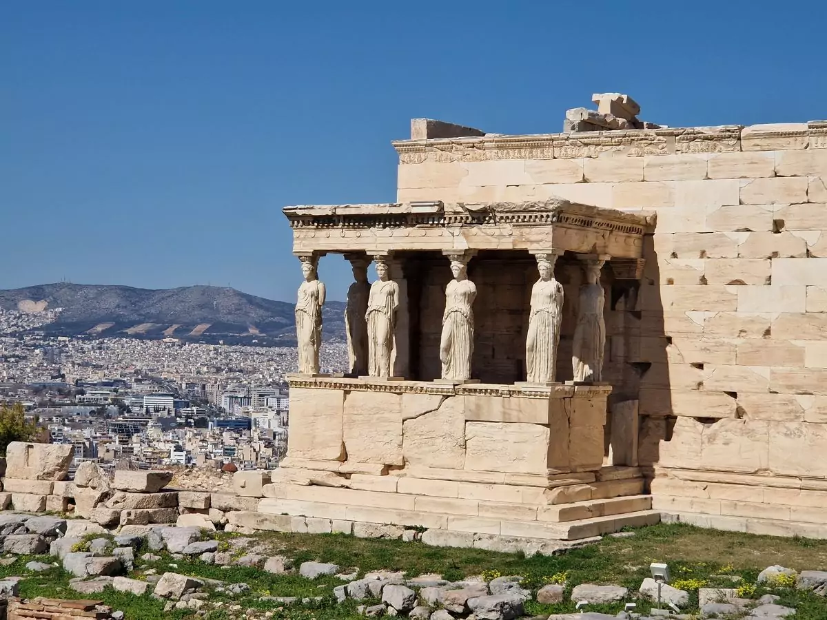 A view of the Acropolis in Athens Greece